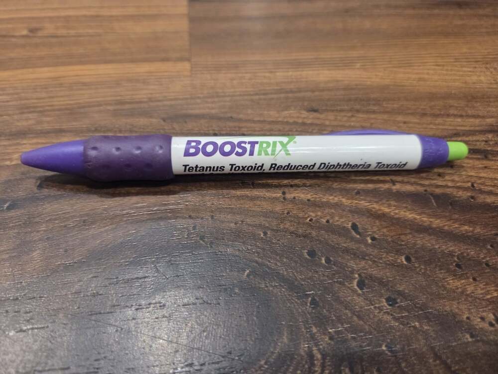 Vtg Boostrix Tdap Vaccine Pharma Drug Rep Promotional Ballpoint Pen Medical